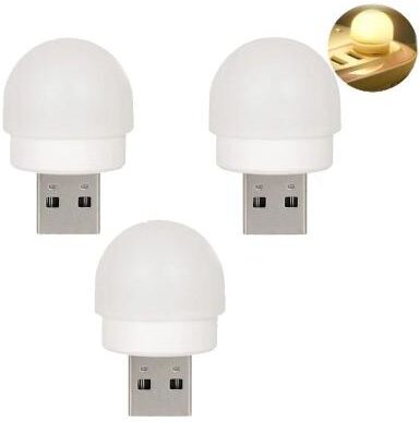 Uplifted Finds Portable Plug and Play Mini USB LED Lamp Packs warm 3 Pcs