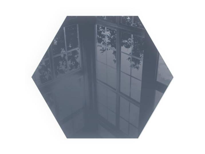 Tulup Kaminbodenplatte h40 cm - Farbe Dunkelblau, Glas, Sechseckig, 40x40x0.4 cm, Elektrogeräte, Heizgeräte, Elektrokamine