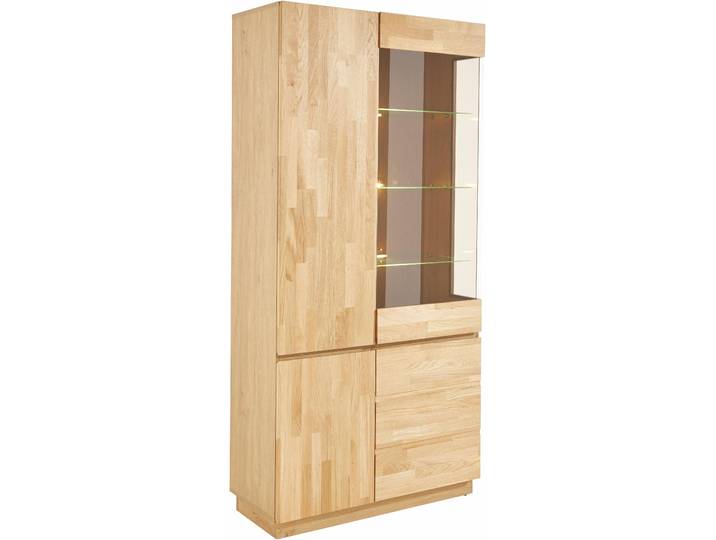 Vitrine HOME AFFAIRE, braun (eiche teilmassiv), Schränke, Vitrine, Höhe 184 cm, teilmassiv, FSC-zertifiziert