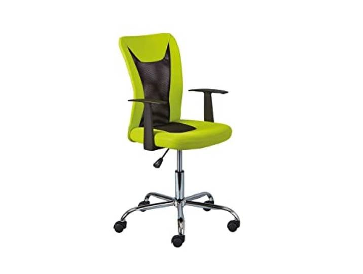 Inter Link – Kinderdrehstuhl – Bürostuhl drehbar – Ergonomischer Bürostuhl – Office Stuhl – Höhenverstellbar – Atmungsaktiv – Grün und schwarz - Donny