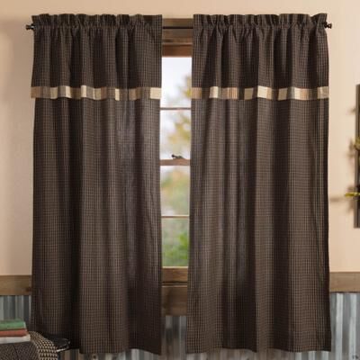 VHC Brands Kettle Grove Short Panel with Attached Valance Block Border Set of 2 - Short Panel 63x36
