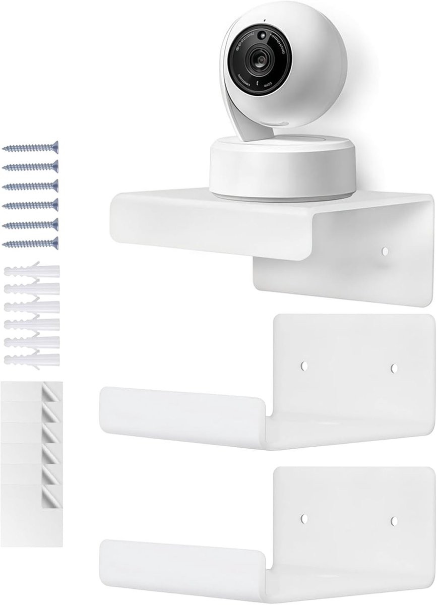 Set van 3 witte acryl wandplanken voor decoratie