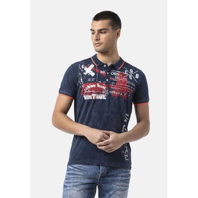 T-Shirt CIPO & BAXX "CT795", Herren, Gr. M, blau (navyblau), 95% Baumwolle, 5% Elasthan, bedruckt, regular fit, normaler Saum, Shirts T-Shirt, der coole Print