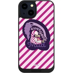 Nivocase Handyhülle für Apple iPhone 14 Hülle NIVOpure Case Schwarz Alice im Wunderland Disney Grinsekatze (Apple iPhone 14), Smartphone Hülle, Schwarz