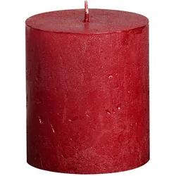 Stumpenkerze Rustik Shimmerc 8cm Ø 6,8cm Rot