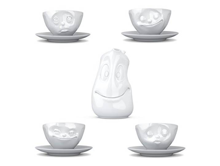 FIFTYEIGHT PRODUCTS Das lustige Tassen 5er Set mit Kaffeekanne