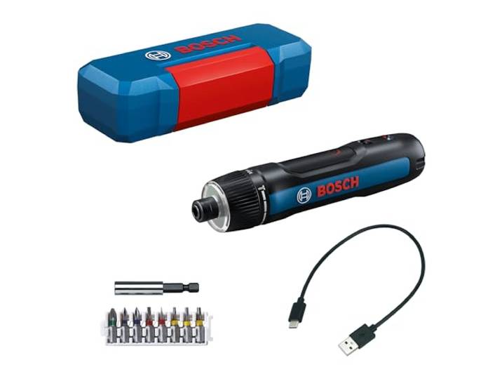 Bosch Professional tournevis sans-fil Bosch GO 3 (avec set de 8 embouts\, porte-embout\, câble USB-C\, mini coffret)