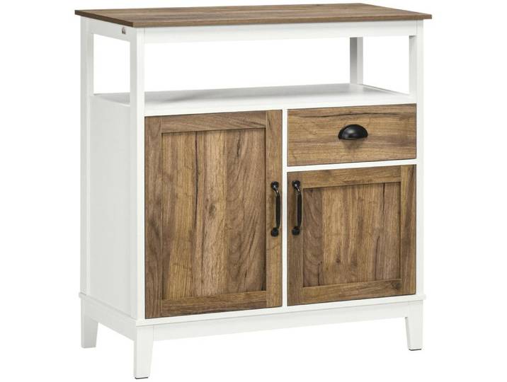 Meuble de rangement buffet BRUNA blanc et bois