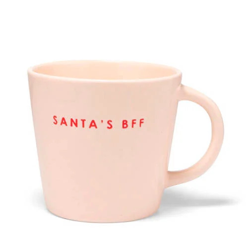 Vondels cappuccino mok SANTA'S BFF ecru 250ml
