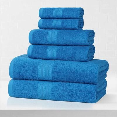 Superior Eco-Friendly Sustainable Cotton 6-Piece Bathroom Towel Set
