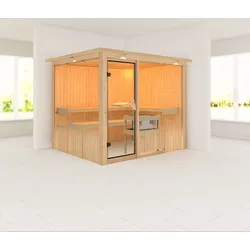 Karibu Sauna Gobin-9kW Ofen int.Steuerung-Inkl.Dachkranz