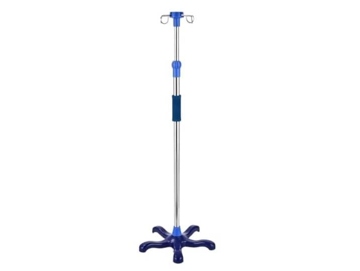 Infusionsständer aus Edelstahl, höhenverstellbar infusionsständer Mit 2 Haken, robustem 5-Bein-Bodenständer for medizinische Infusionen