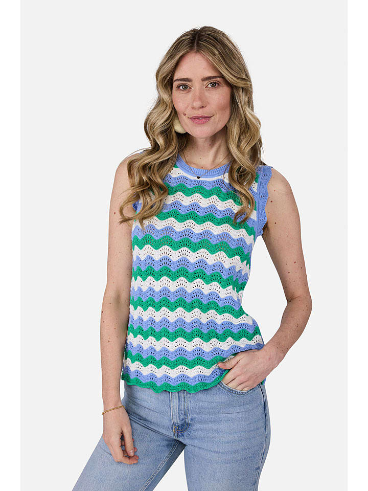 LIEBLINGSSTÜCK Stricktop "Carmina" in Hellblau/ Grün/ Weiß - 36