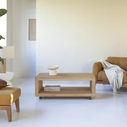 Teak Couchtisch auf Rollen110x60 Anoa
