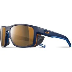 Julbo, Herren, Sportbrille, Herren Shield Cameleon Sportbrille (Blau matt, photocromatic), Blau, Orange