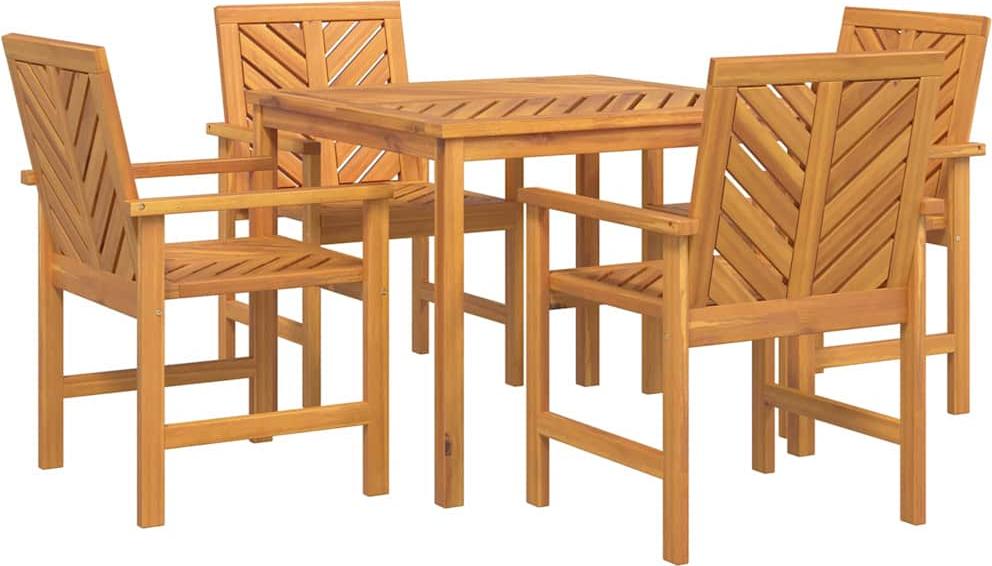Garten Essgruppe 5 pcs Braun Massivholz Akazie