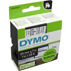 Dymo Label Band D1 53710 (S0720920) schwarz auf transparent  24mm x 7m