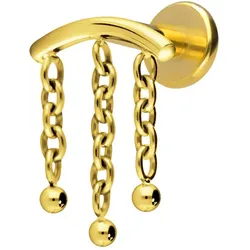 Titan Labret mit Innengewinde BOGEN + 3 KETTEN