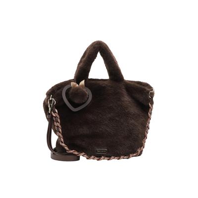 Shopper TAMARIS "Shopper TAS Marijana", Damen, Gr. B/H/T: 42cm x 26cm x 16cm, braun 200, Polyester, Taschen Shopper