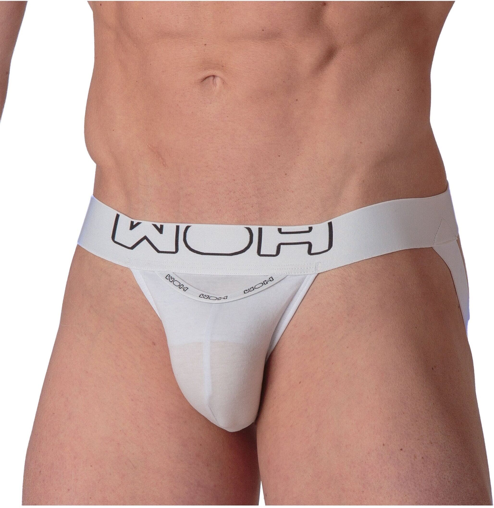 String WOH "Jockstrap Sexy Fun Jockstrap 1er Pack", Herren, Gr. L, weiß, Obermaterial: 95% Baumwolle CO. 5% Elasthan EL., Unterhosen String