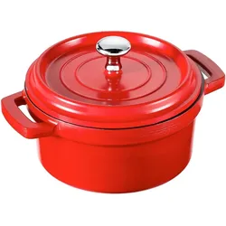 Lacor Bratentopf Mini rot mit Deckel D14cm H7.5cm 0.9lt, Pfanne + Kochtopf, Rot