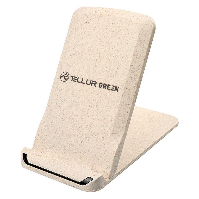 Tellur Grünes kabelloses Qi-Schnellladegerät für den Tisch, 15 W, Creme (15 W) (TLL151311)