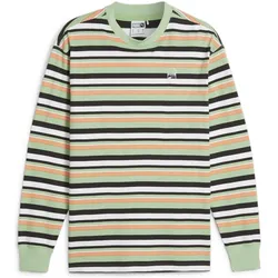 Puma, Unisex, Sportshirt, DOWNTOWN 180 LS Striped Tee (L), Grün