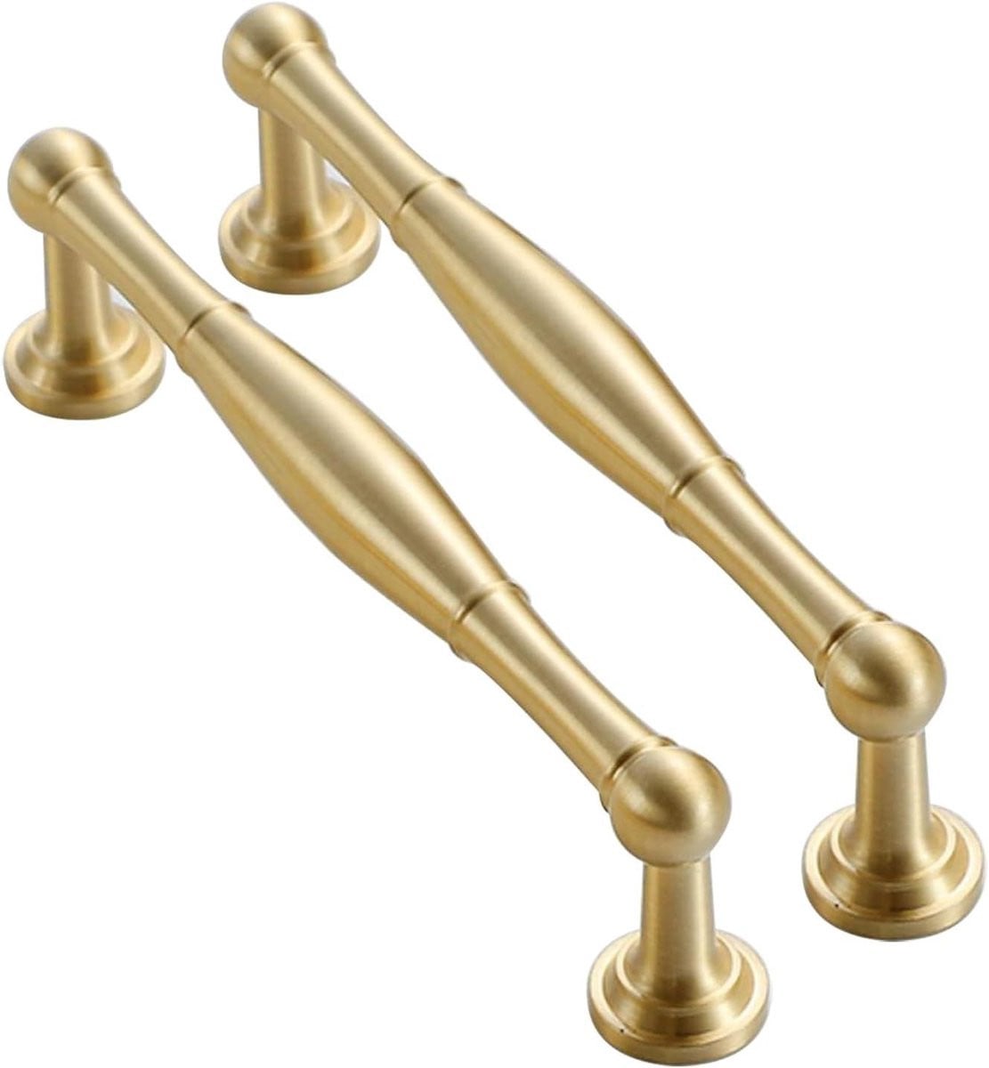 Meubelgrepen Geborsteld Koper Goud Gatafstand 128mm