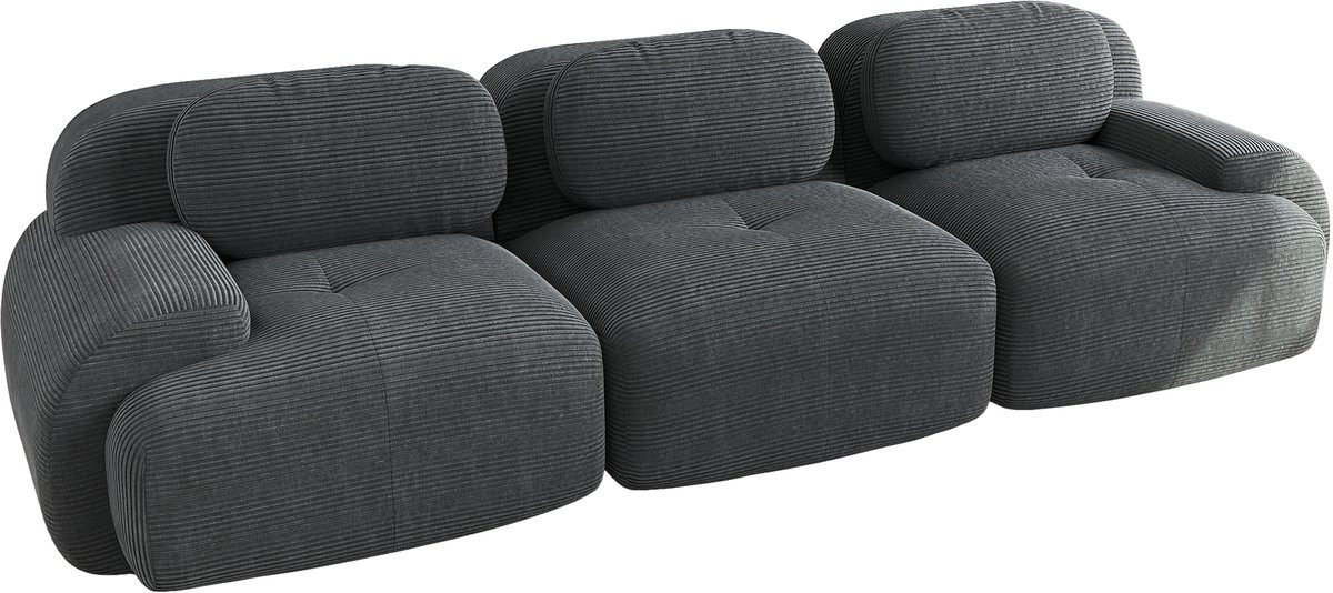 Meuble Cosy Modulaire 3-Zitsbank in Corduroy - Grijs