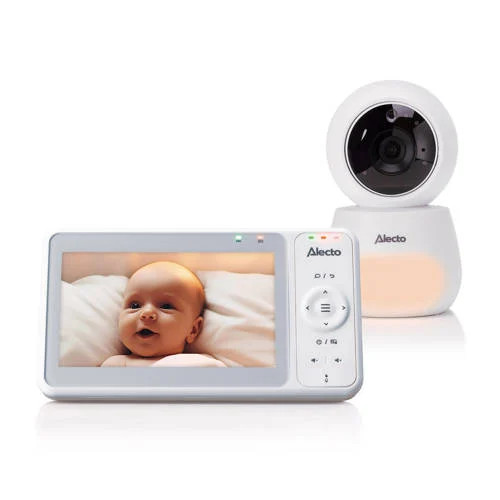 Alecto DVM2050 Babyfoon met HD-camera, 5 inch kleurenscherm en nachtlampje - Wit