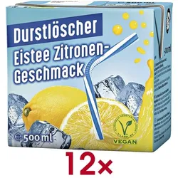 Durstlöscher Eistee »Zitrone« 12 Stück gelb