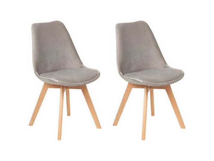 STUHL 2er-Set Samtstoff Beige Dakota