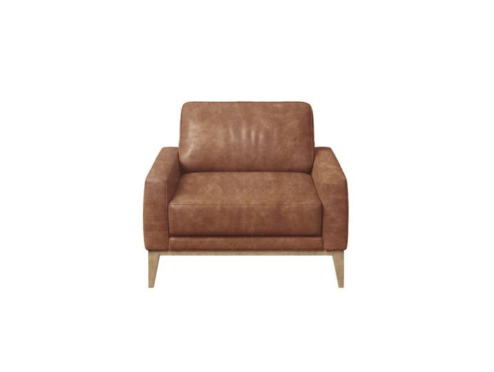Fauteuil en cuir naturel cognac