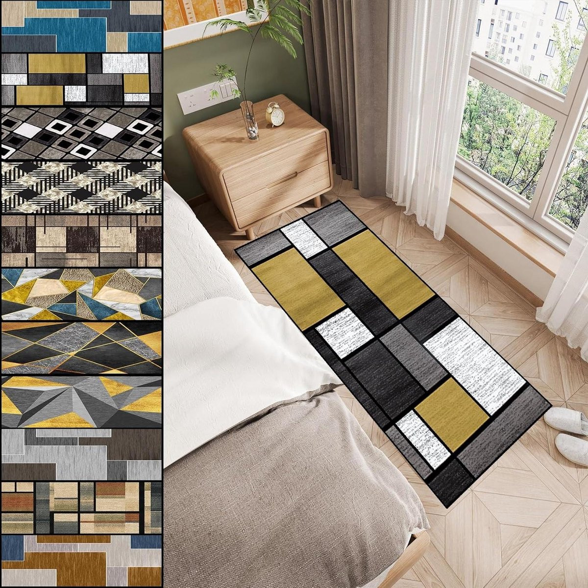 Gangloper Vloerkleed Modern Abstract - Keukenmat Loper met Antislip Rubberen Achterkant - Breedte: 80 cm, Lengte: 200 cm