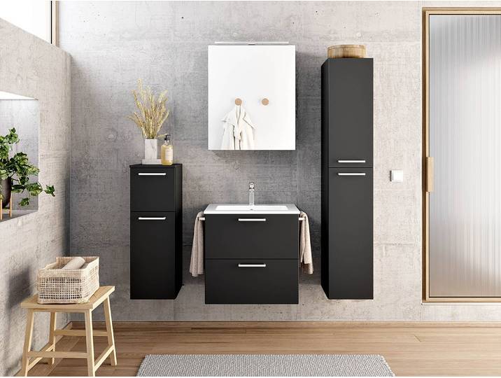 Spiegelschrank MYBA I 60cm Schwarz/Schwarz