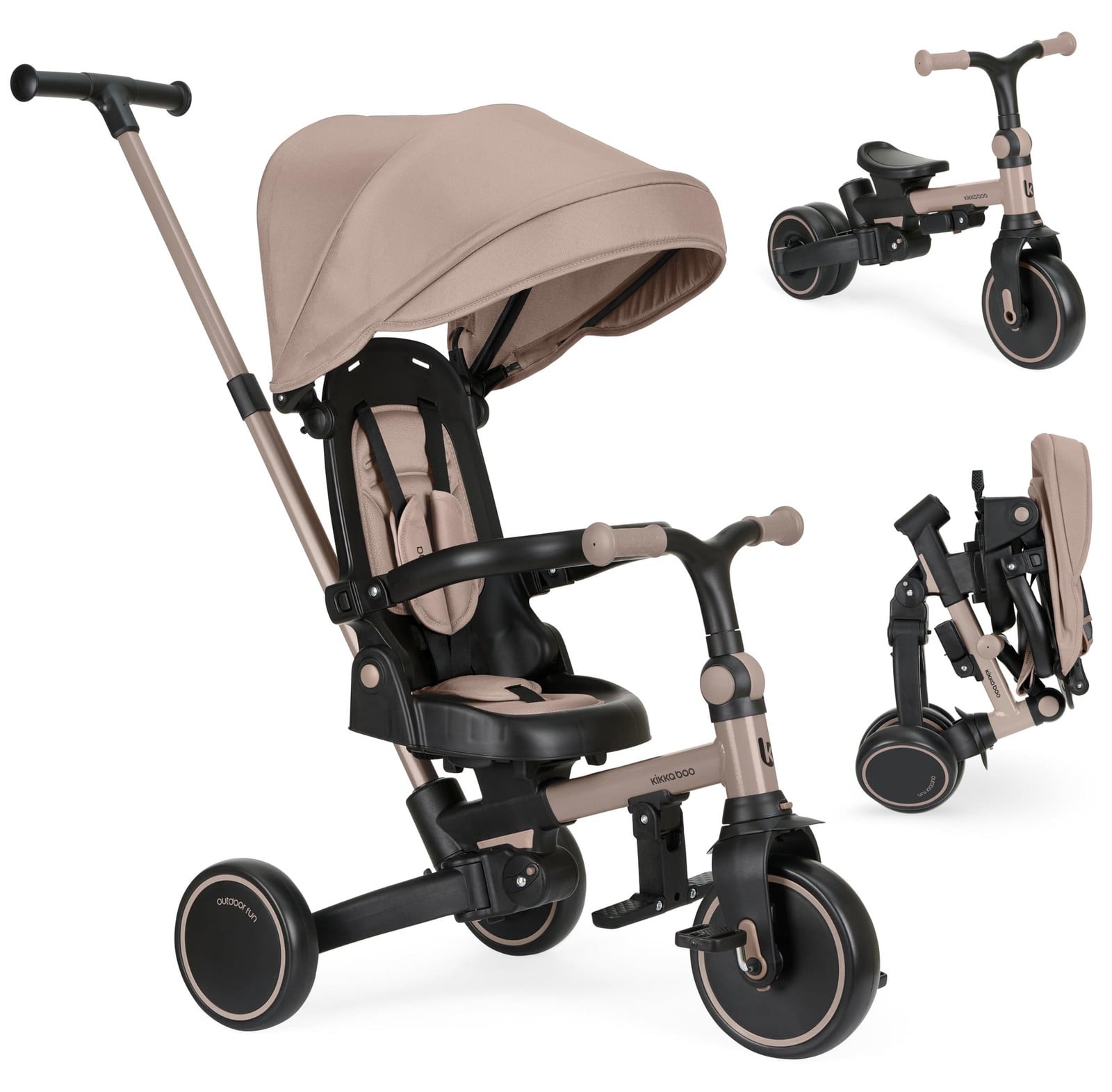 KikkaBoo 8-in-1 driewieler met duwstang voor kinderen vanaf 1 jaar