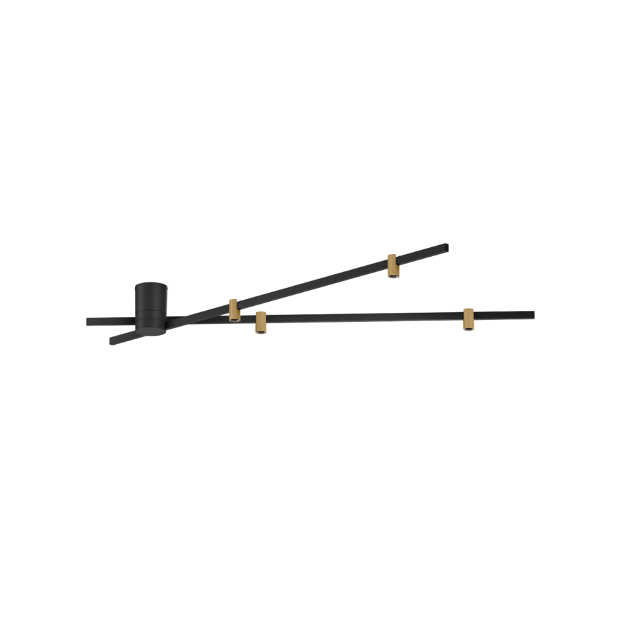 Wever & Ducré LED-Deckenleuchte TRACE SPIN CEILING SURF 1.0-2700K CH schwarz champagner 183264CH3 5404037359899