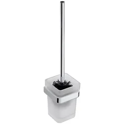 Brillantbad BIA WC-Bürstengarnitur mit Glasbehälter Messing Glas Chrom 93x385x127 mm für Bad & Küche >> zum Bohren