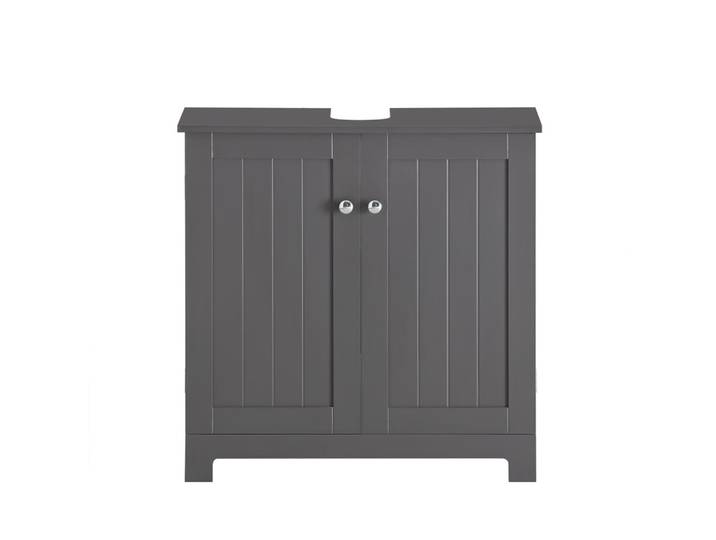 Meuble sous vasque effet bois gris