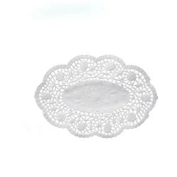Mokkadeckchen (PAP) oval weiß 18 x 13 cm