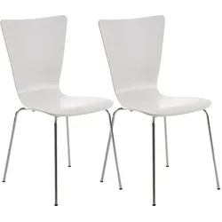 DELUKE 2er Set Besucherstuhl TOKYO - Holz Weiß 43x50x84 cm | Besucherstühle Konferenzstuhl Wartezimmerstuhl Bürostühle Bürostuhl Konferenzraum Wartezimmer