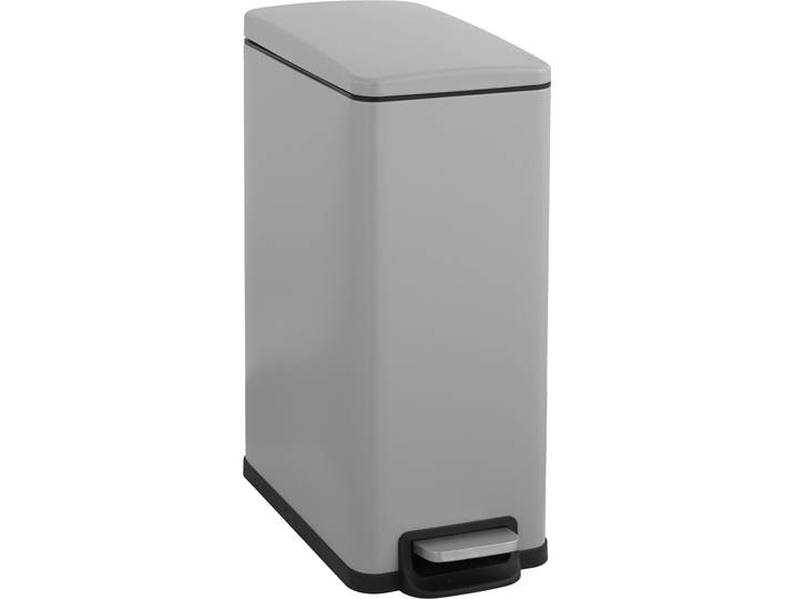 Mülleimer OTTO HOME Joonah, Soft Close, schmal und kompakt , grau, B:25,5cm H:63,2cm T:51,6cm, Edelstahl, Mülleimer, Mülleimer, Nischen-Mülleimer, Treteimer, Kosmetikeimer mit Deckel