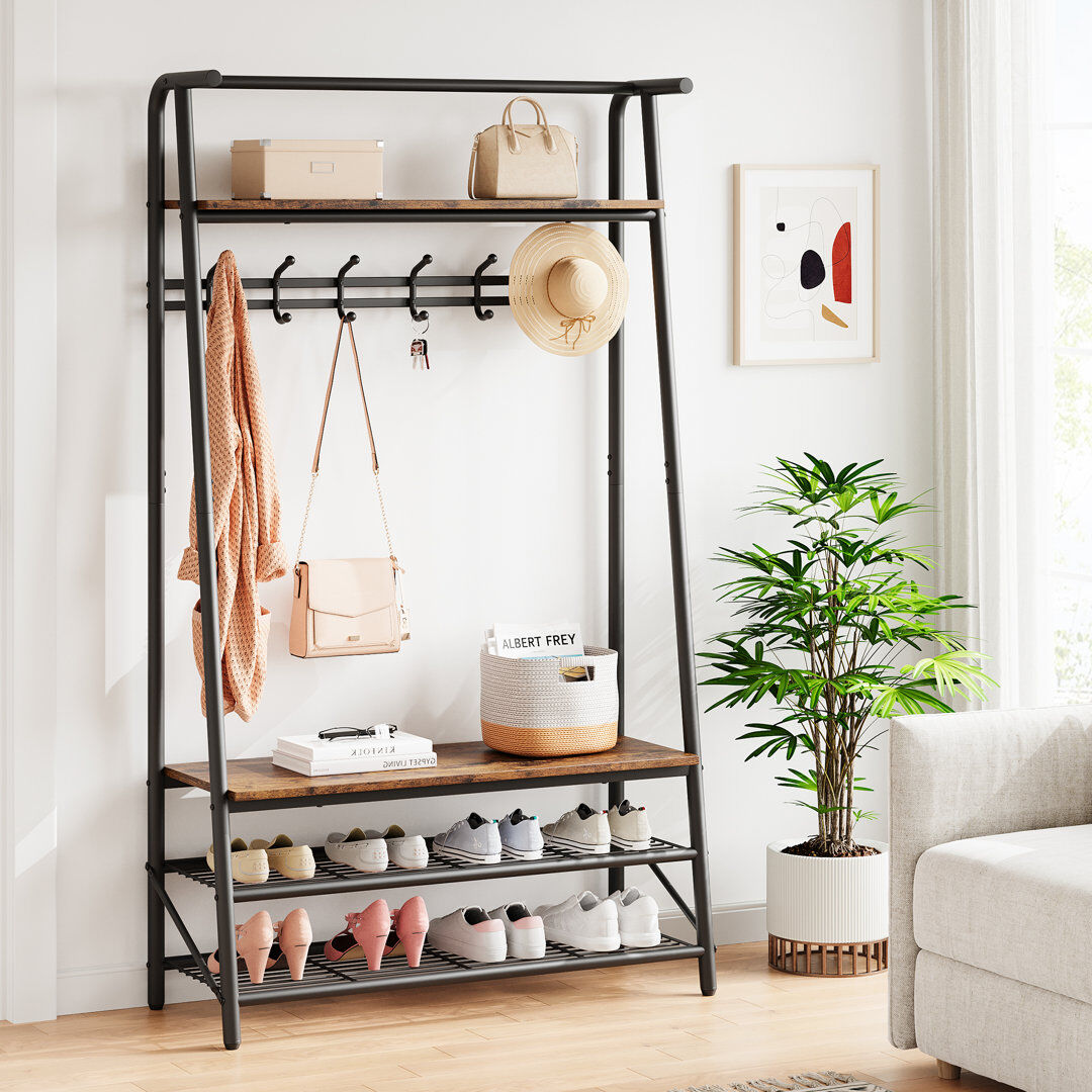 Rio 100 cm W Hall Tree Brown 184cm H X 100cm W X 35.3cm D