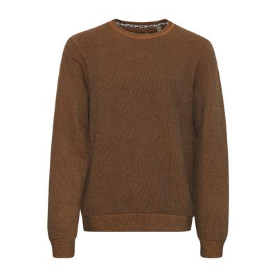 Strickfleece-Pullover BLEND "Strickpullover BHSweatshirt", Herren, Gr. XXL, braun (caramel café), Obermaterial: 100% Baumwolle CO., Pullover