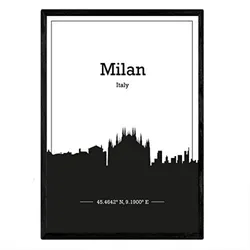 POSTER Mailand Skyline A3 Rahmenlos
