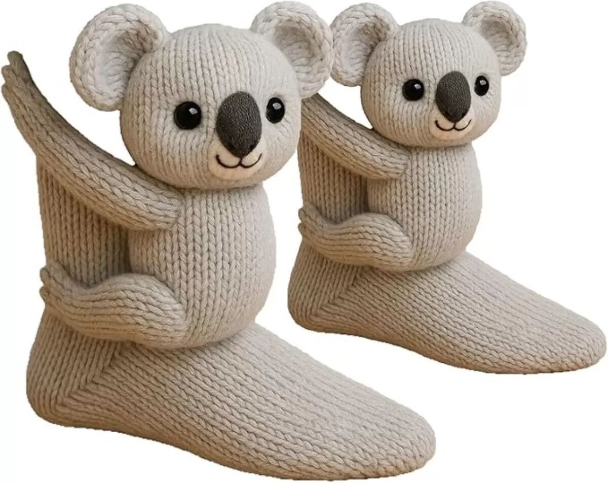 INF Chaussettes d'intérieur Animaux Cartoon - Chaussettes Tricotées Chaudes et Mignonnes en Polyester pour l'Hiver