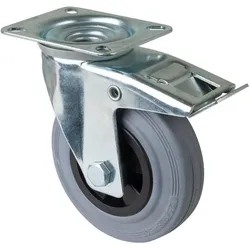 Magni, Möbelrollen, Lenkrolle mit Feststeller 125mm KUFelgeBlaugr.Reifen