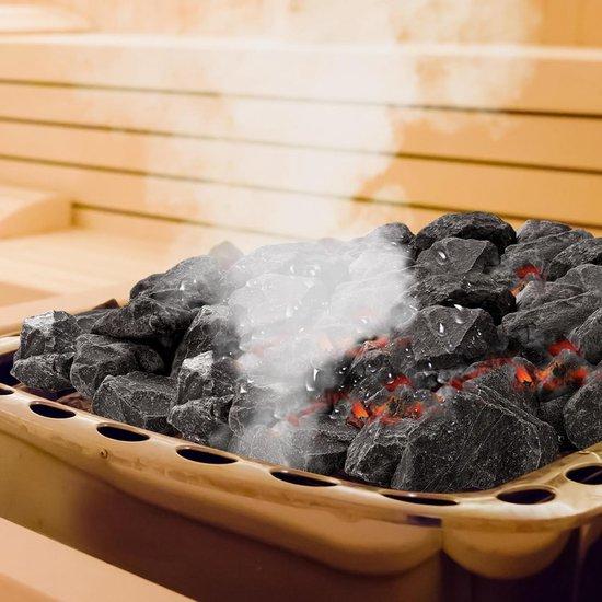 Famanu Saunasteine Lavasteine für Sauna, Effizienz, Naturliches Hitzespeicher, 11,11 kg, Grau