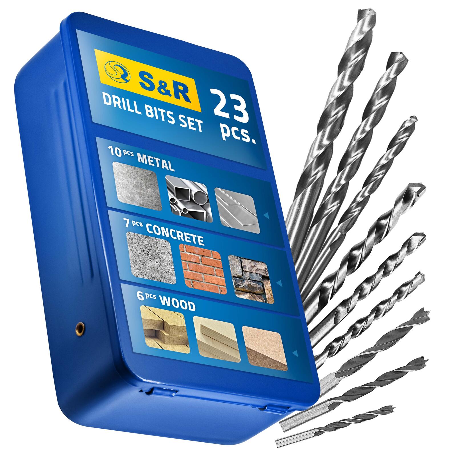 S&R Bohrer-Set HSS M2 Stahl 23-teilig 216.300.023
