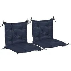 Outsunny 2er-Set Sitzkissen, 98 x 50 cm Stuhlkissen mit Bindebänder, Stoffbezug 8cm dick